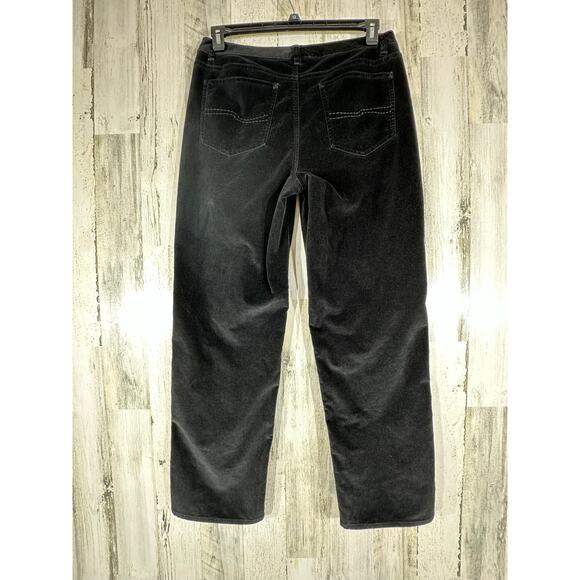 Talbots Black‎ Velvet Pants Size 12 (32x30.5) Straight Leg High Rise Stretch Vtg - Picture 2 of 9